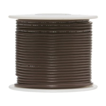 REMINGTON INDUSTRIES 22 AWG Gauge UL3173 Stranded Hook Up Wire, 600V, 0.090in. Diameter, Brown, 100 ft Length 22UL3173STRBRO100